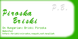 piroska briski business card